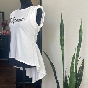 Studio F, asymmetrical blouse